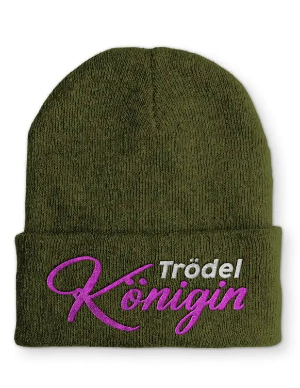 Trödel Königin Statement Beanie Mütze mit Spruch - tshirtladen - Mütze