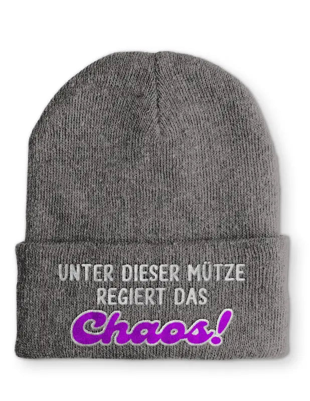 Unter dieser Mütze regiert das Chaos! Statement Beanie Mütze mit Spruch - tshirtladen - Mütze