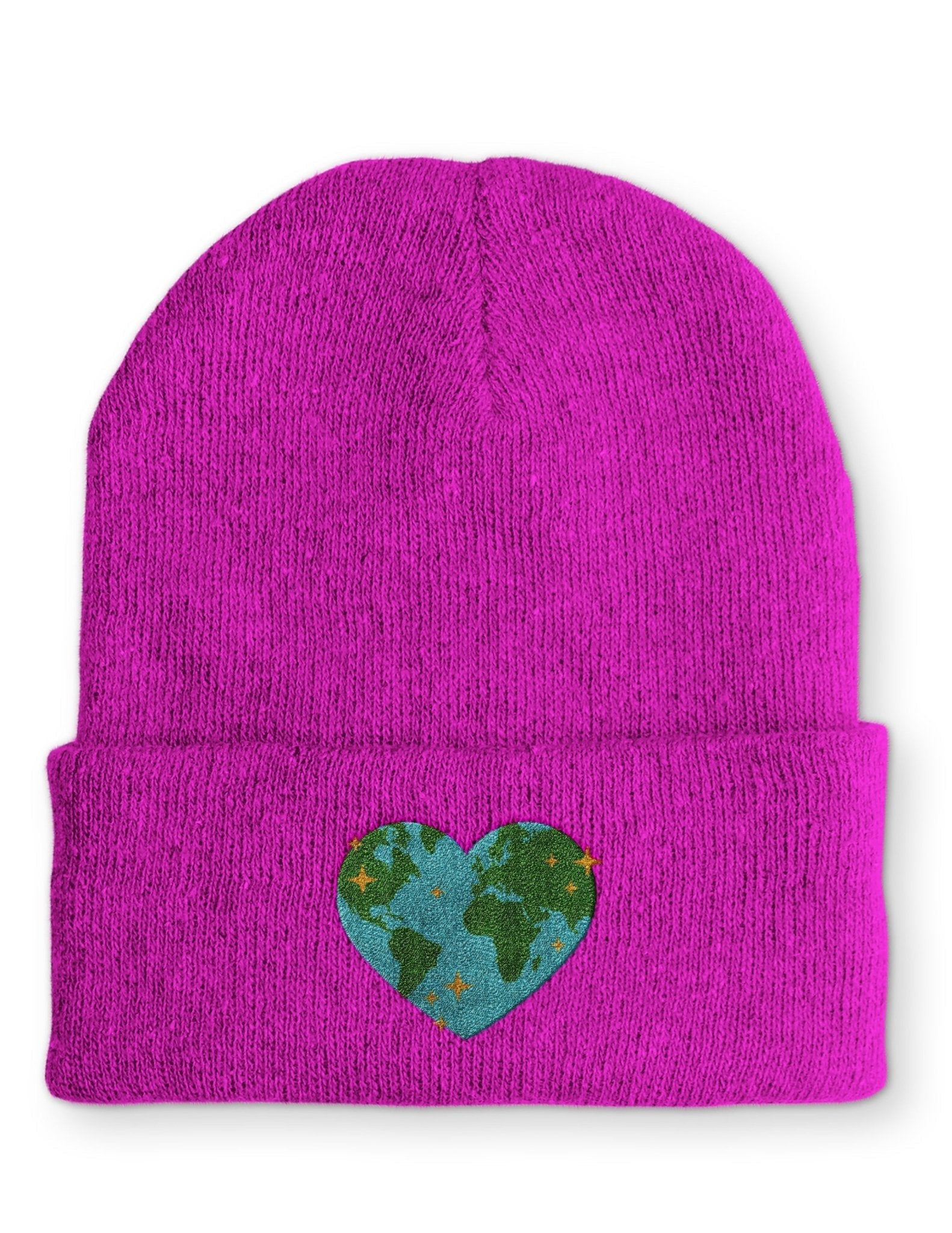 Worldmap Heart Beanie Mütze mit Spruch - tshirtladen - Mütze