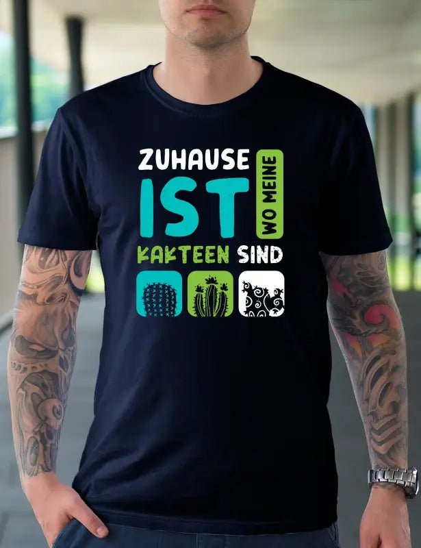 Zuhause ist wo meine Kakteen sind Herren T-Shirt - Schwarzer - Kaffee