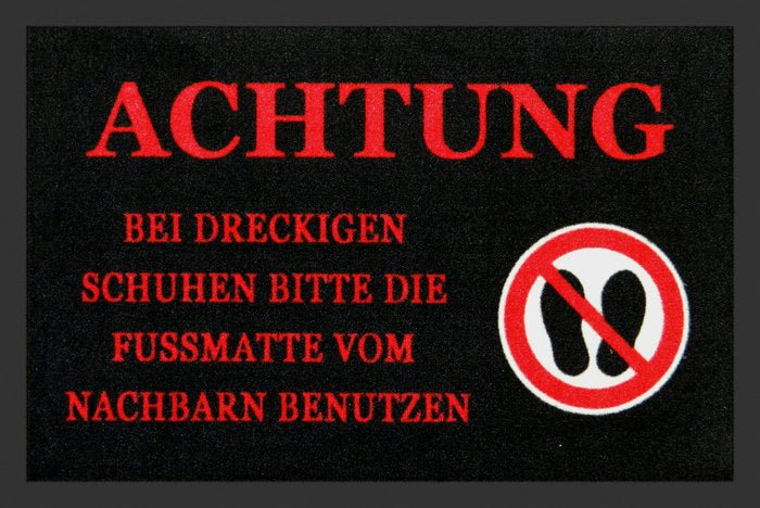 Achtung! Dreckige Schuhe Fußmatte - Schwarzer - Kaffee