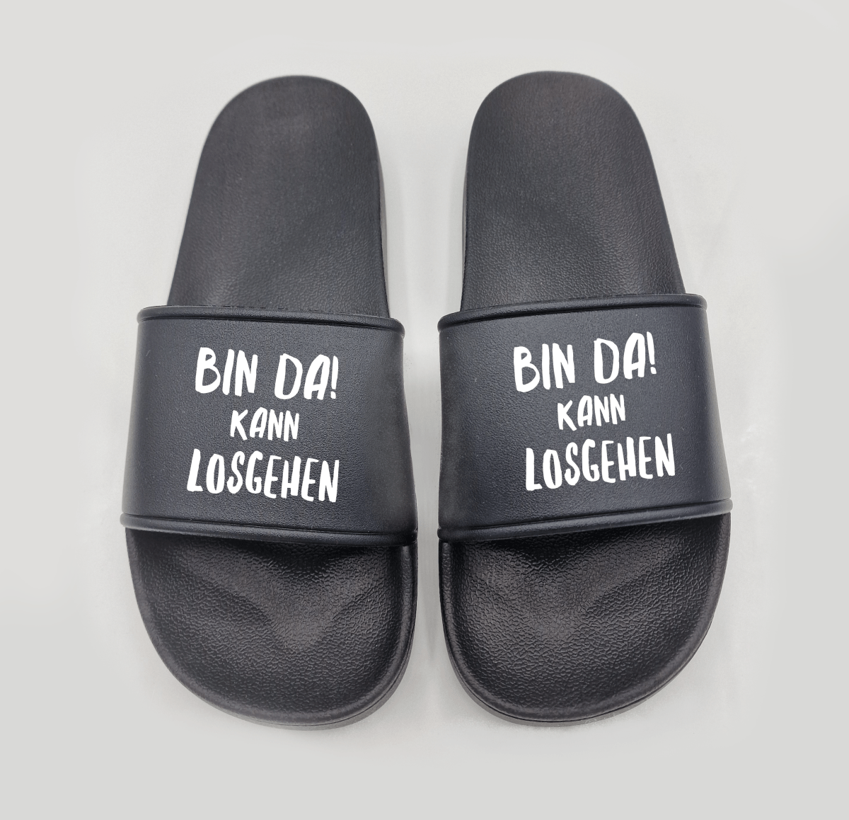 Badeschuhe Bin da kann losgehen - Schwarzer - Kaffee