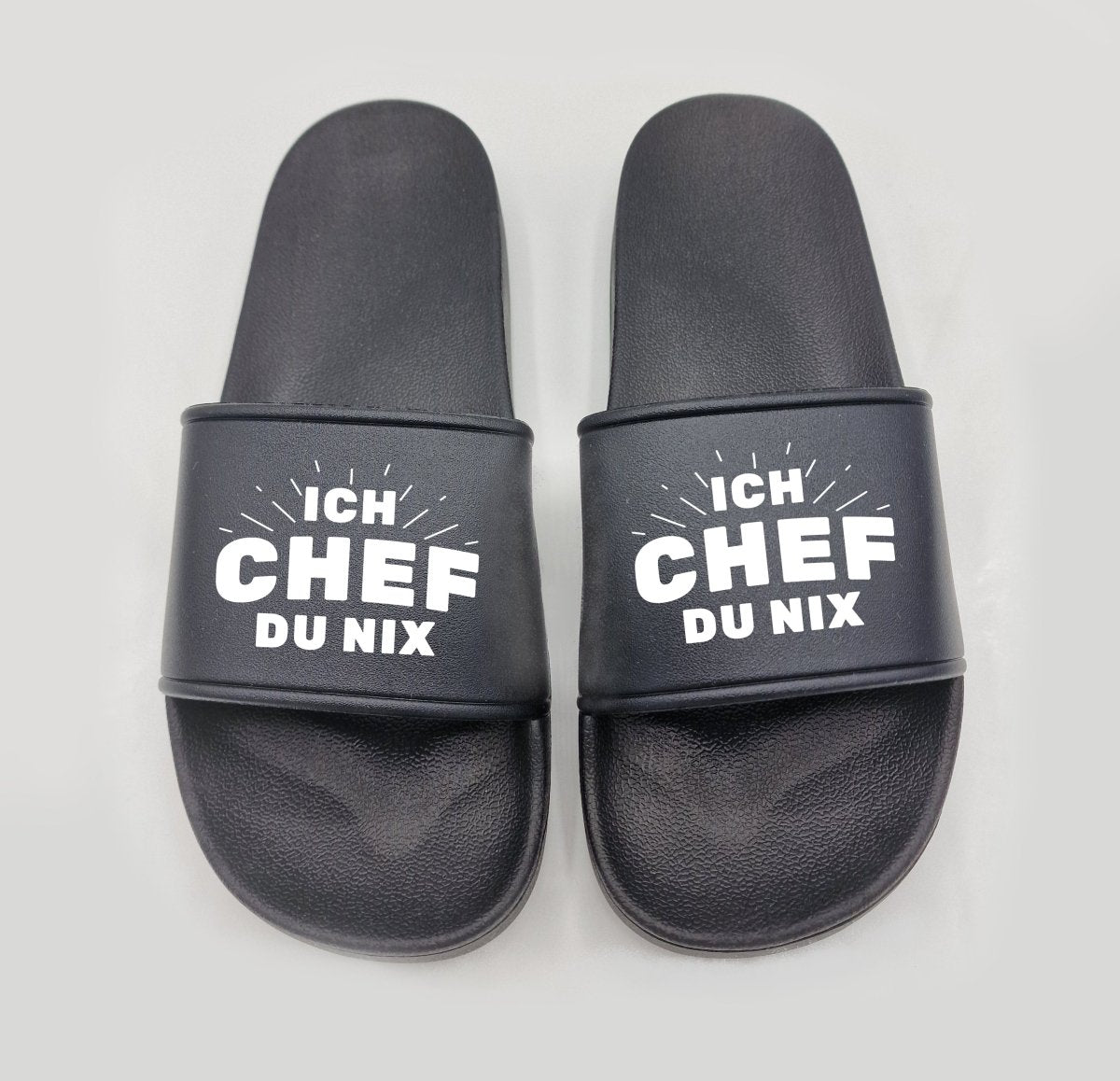 Badeschuhe Ich Chef du Nix! - Schwarzer - Kaffee