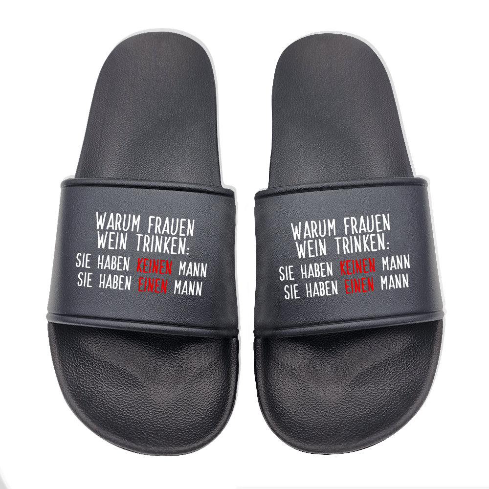 Badeschuhe Warum Frauen Wein trinken - Schwarzer - Kaffee