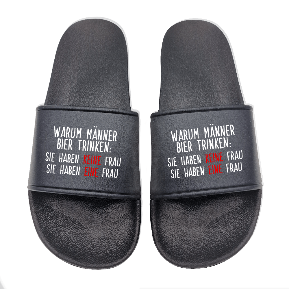 Badeschuhe Warum Männer Bier trinken - Schwarzer - Kaffee