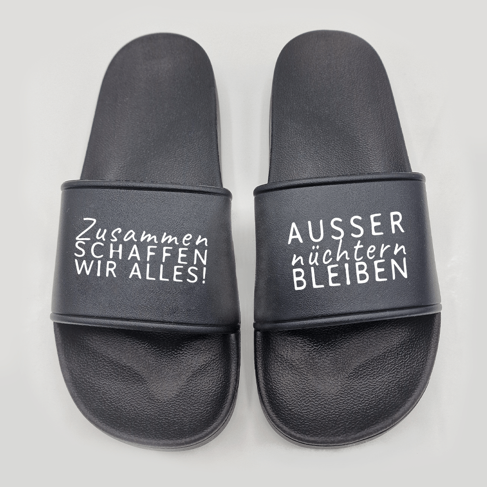 Badeschuhe Zusammen schaffen wir das - Schwarzer - Kaffee