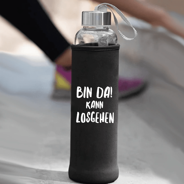 Bin da kann losgehen Trinkflasche 500ml - Schwarzer - Kaffee