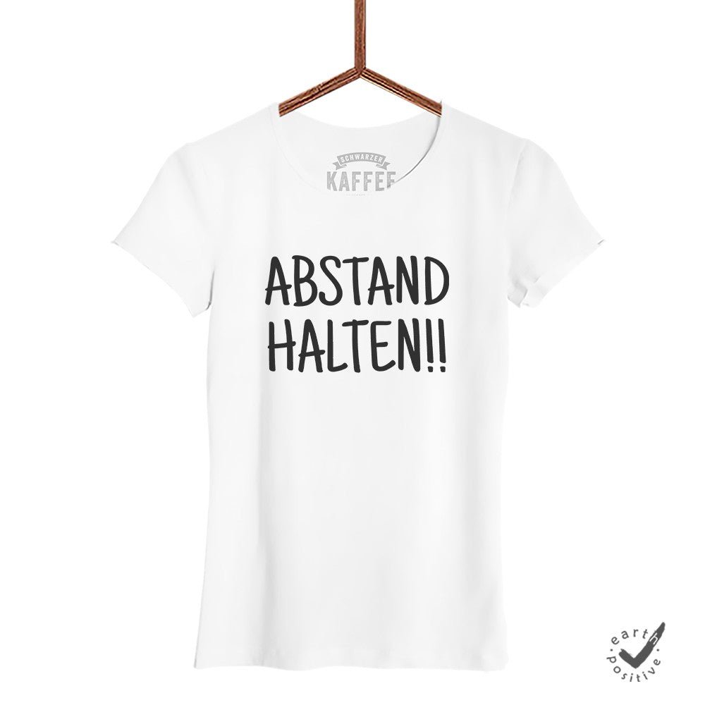 Damen T-Shirt Abstand halten - Schwarzer - Kaffee