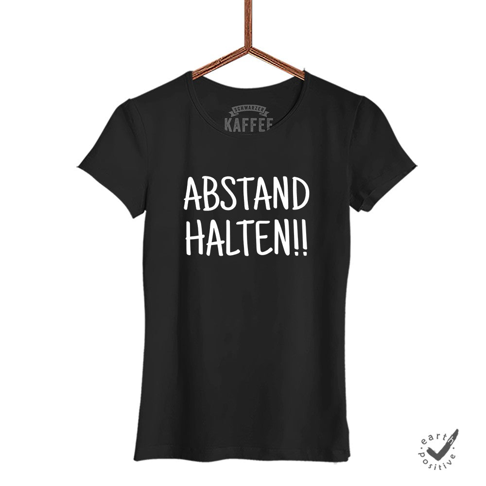 Damen T-Shirt Abstand halten - Schwarzer - Kaffee