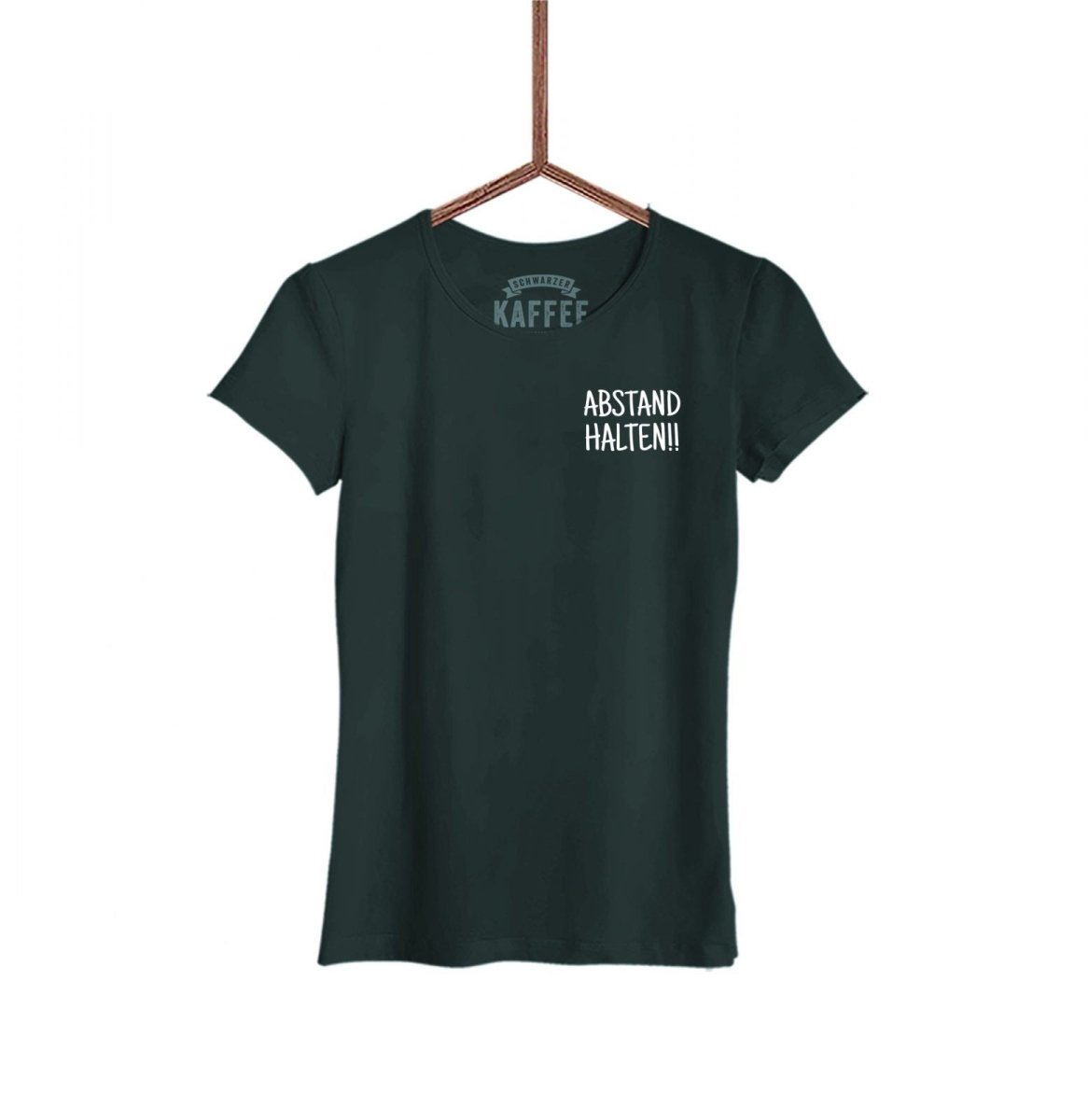 Damen T-Shirt Abstand halten Pocket Edition - Schwarzer - Kaffee