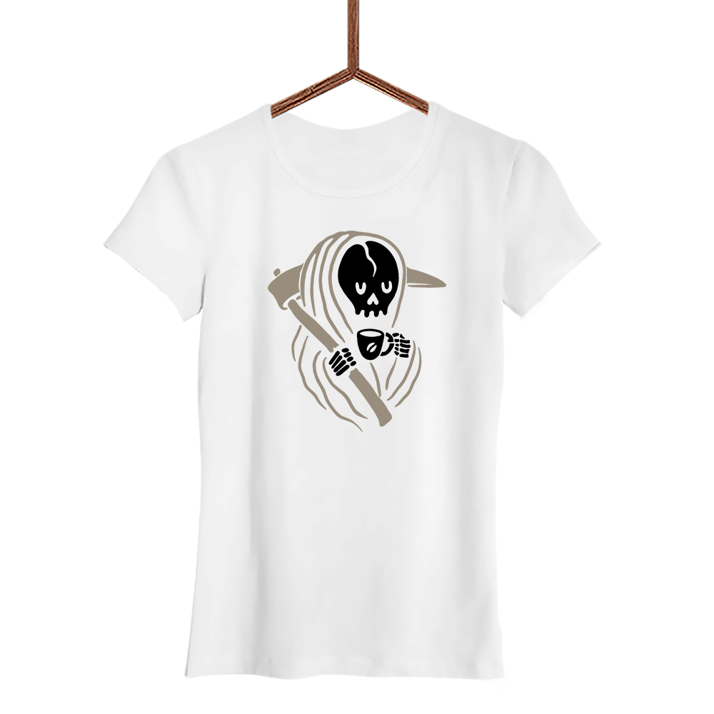 Damen T-Shirt Auszeit - Schwarzer - Kaffee