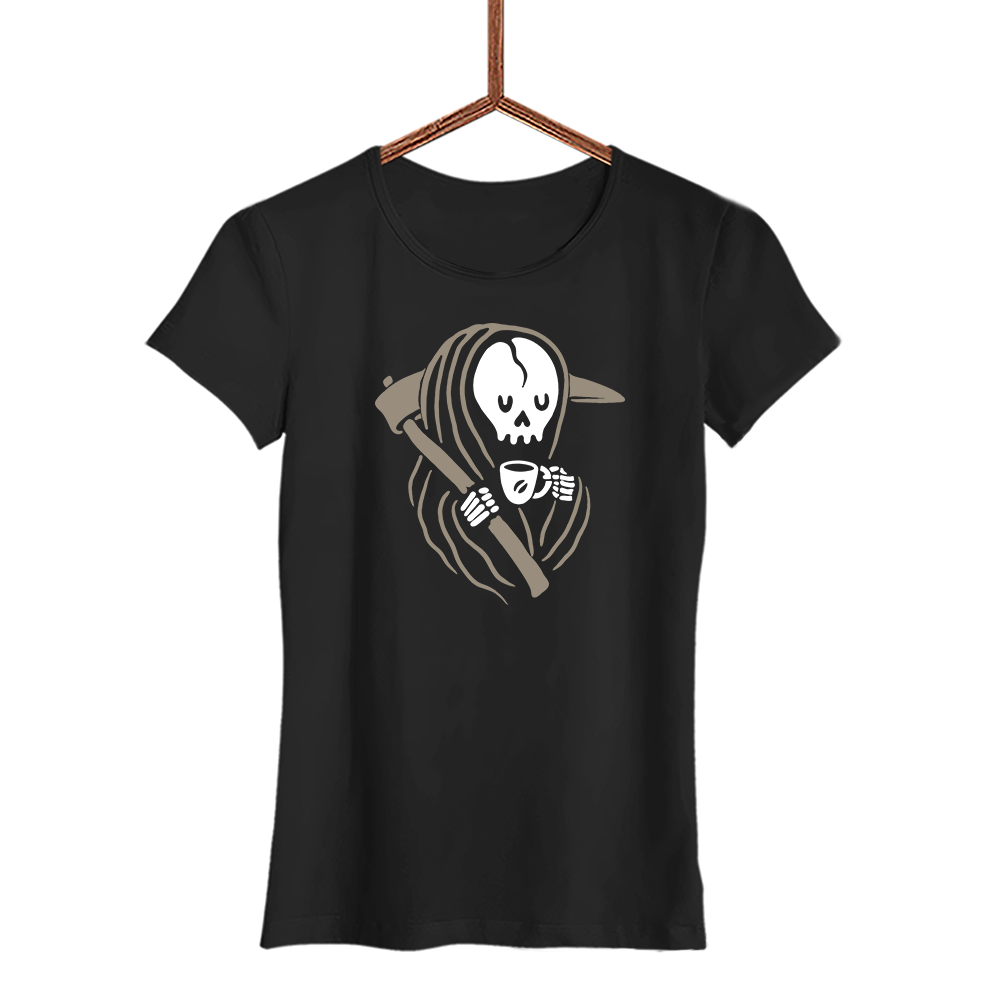 Damen T-Shirt Auszeit - Schwarzer - Kaffee