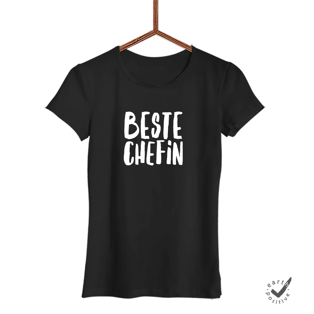 Damen T-Shirt Beste Chefin - Schwarzer - Kaffee