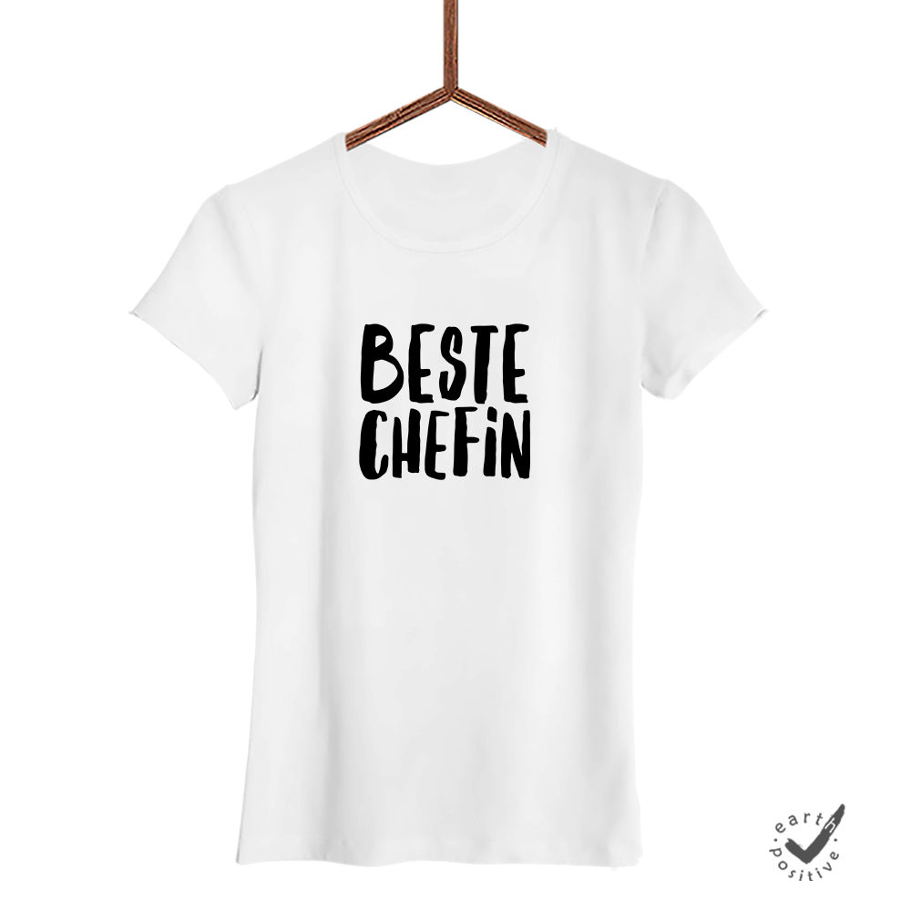 Damen T-Shirt Beste Chefin - Schwarzer - Kaffee