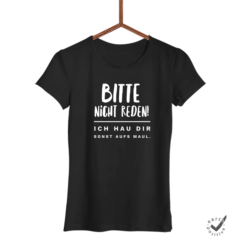 Damen T-Shirt Bitte nicht reden - Schwarzer - Kaffee
