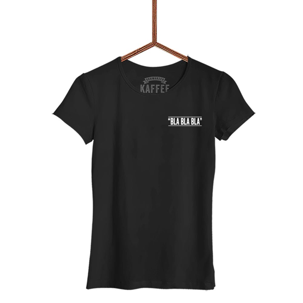 Damen T-Shirt Bla Bla Bla Pocket Edition - Schwarzer - Kaffee