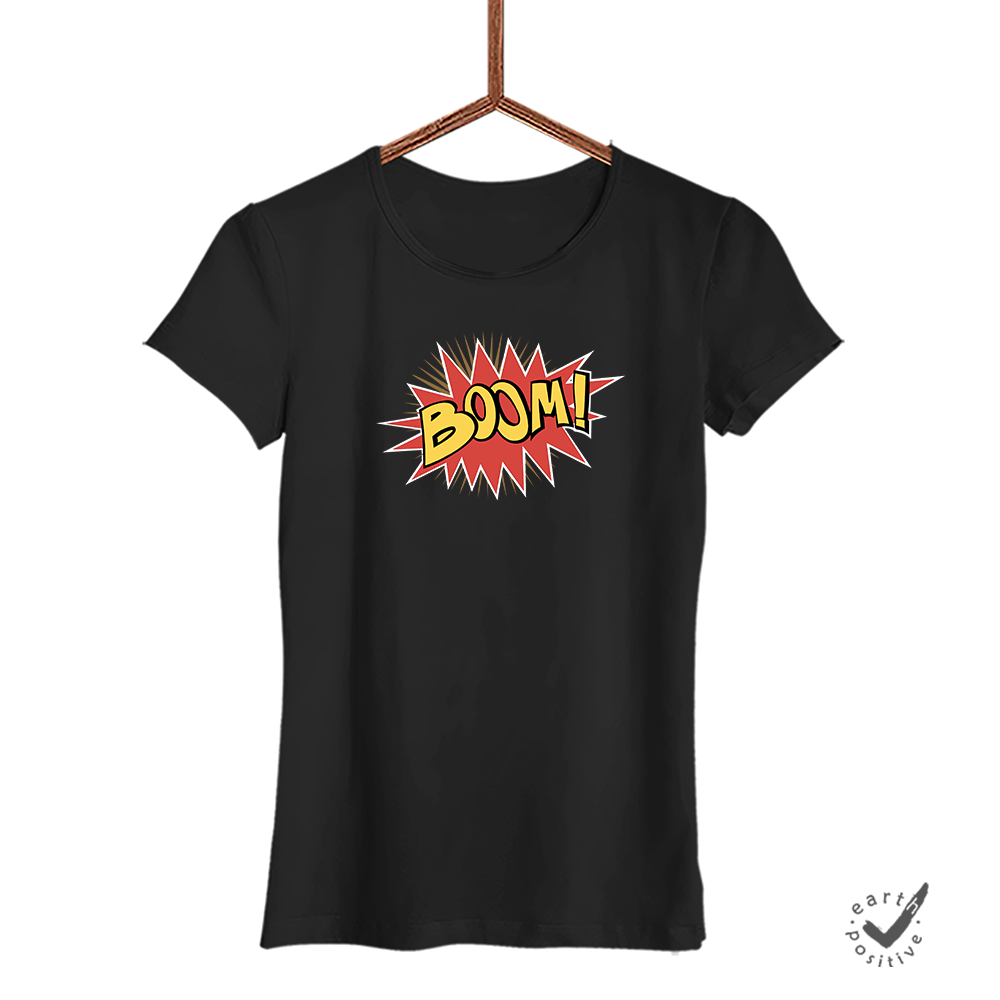 Damen T-Shirt Boom - Schwarzer - Kaffee