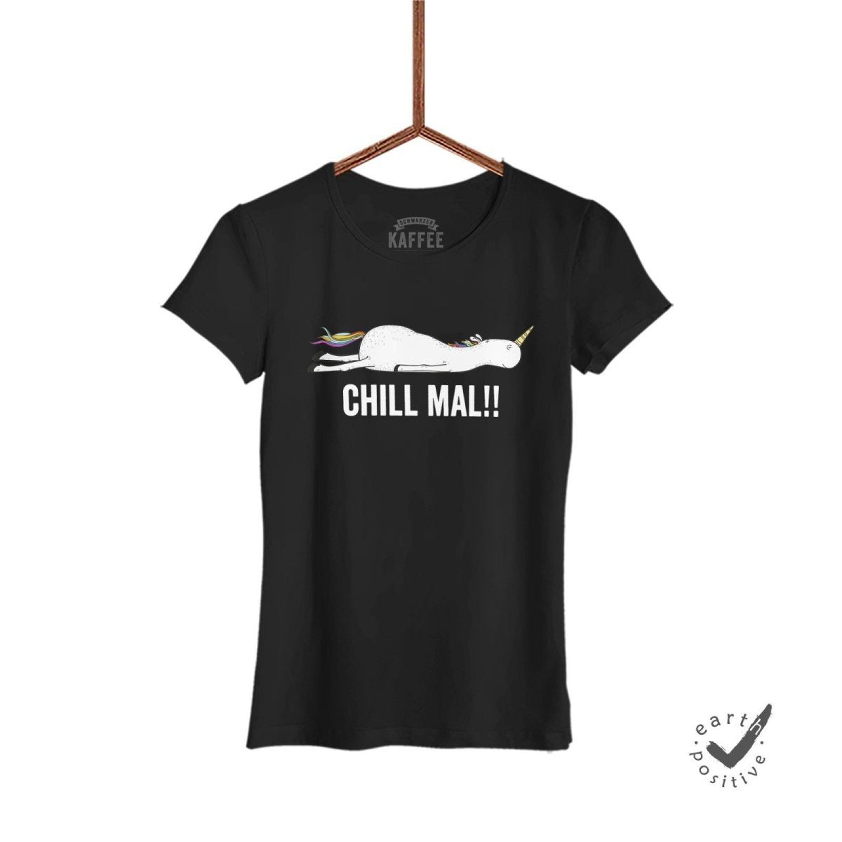 Damen T-Shirt Chill mal - Schwarzer - Kaffee