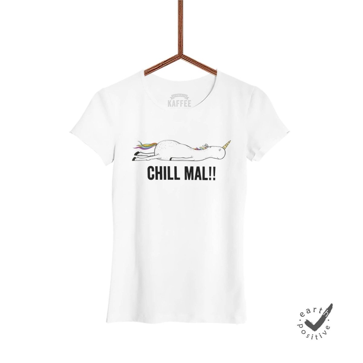 Damen T-Shirt Chill mal - Schwarzer - Kaffee