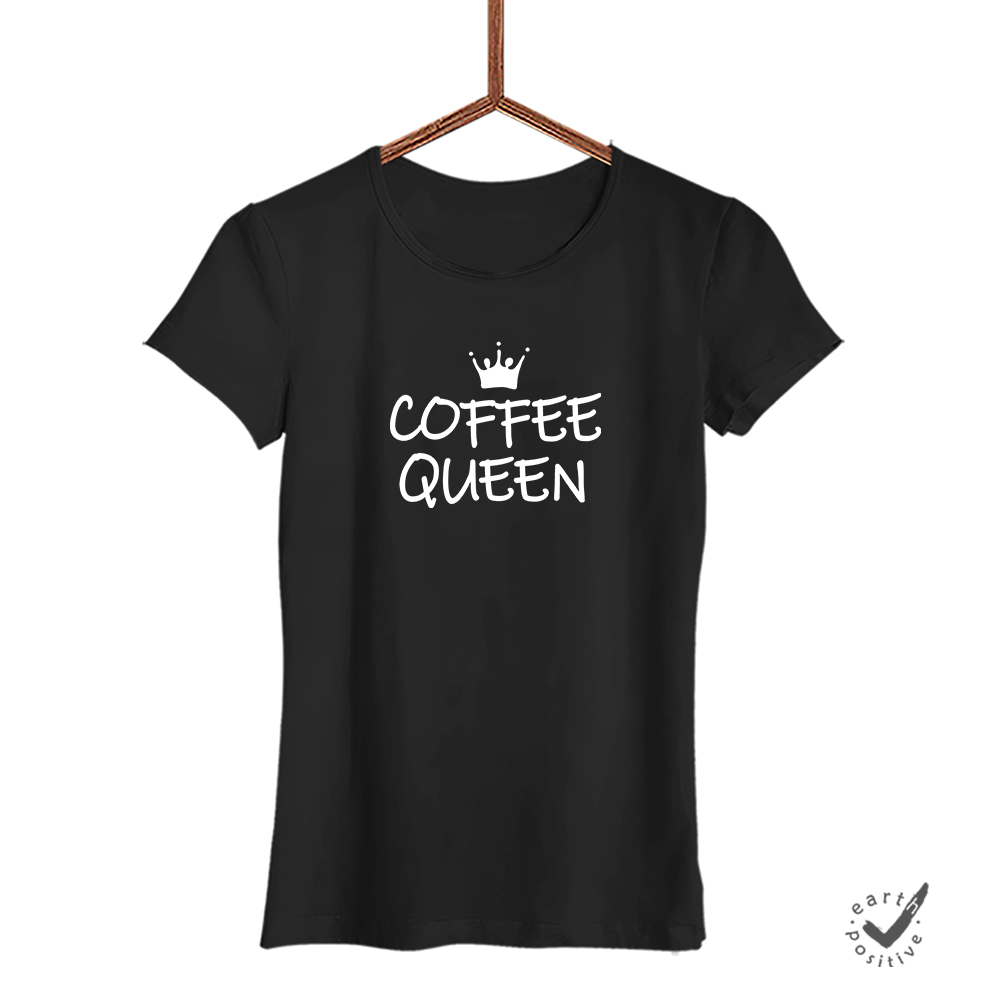Damen T-Shirt Coffee Queen - Schwarzer - Kaffee