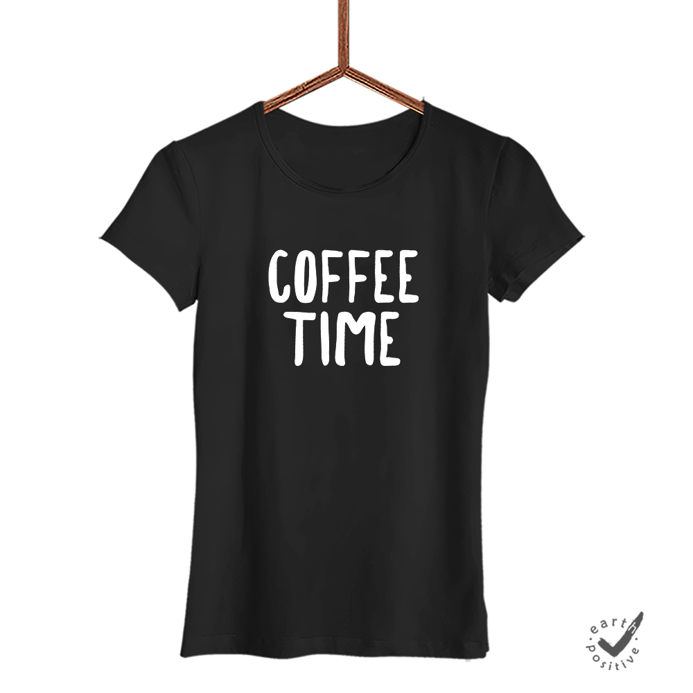 Damen T-Shirt Coffee time - Schwarzer - Kaffee