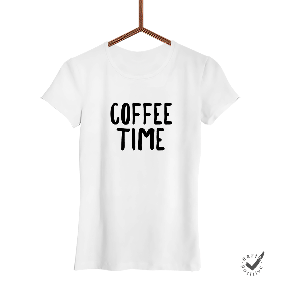 Damen T-Shirt Coffee time - Schwarzer - Kaffee
