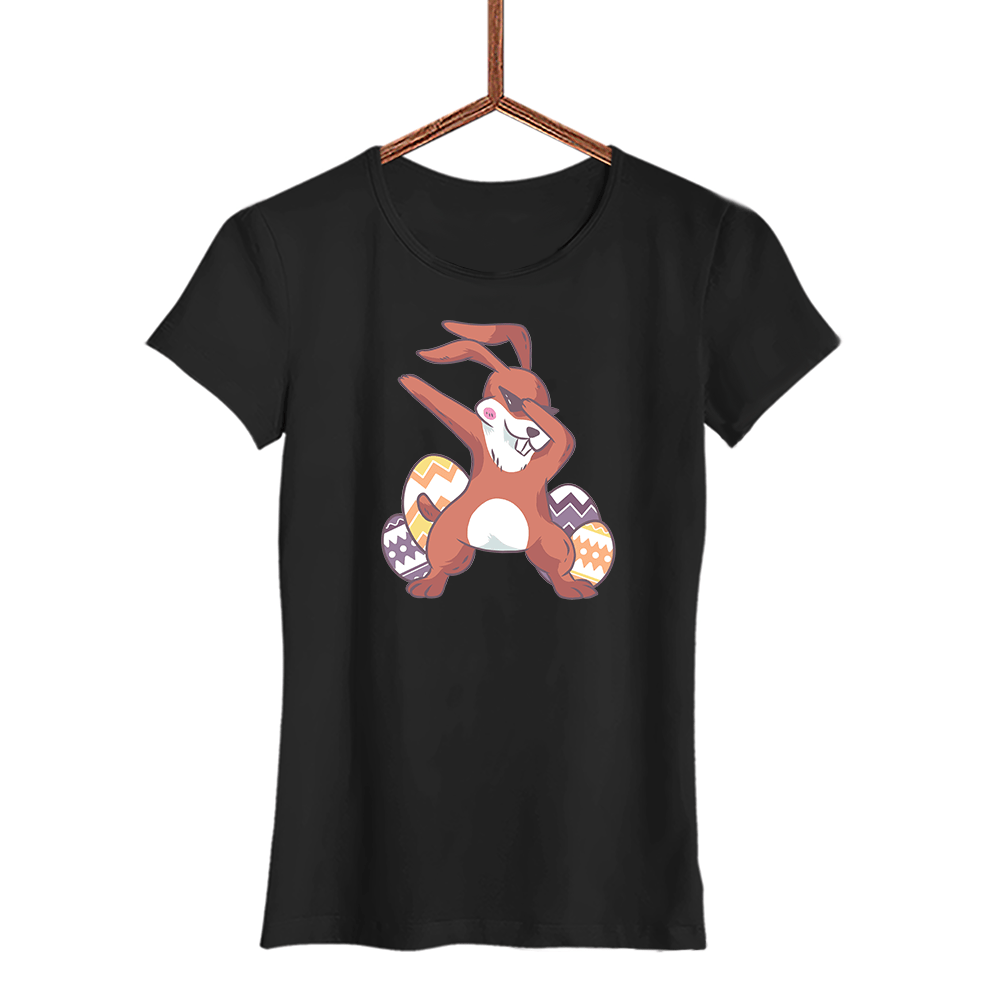 Damen T-Shirt Dabbing Bunny - Schwarzer - Kaffee