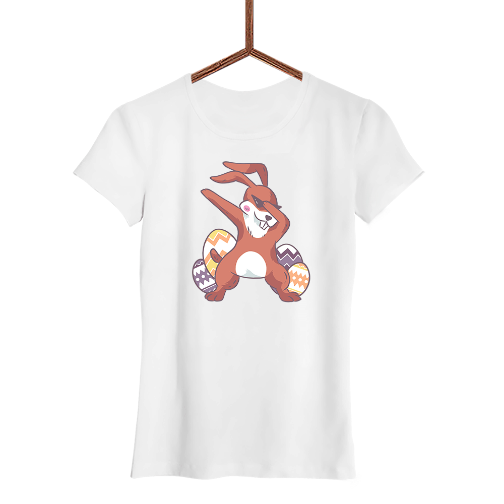 Damen T-Shirt Dabbing Bunny - Schwarzer - Kaffee
