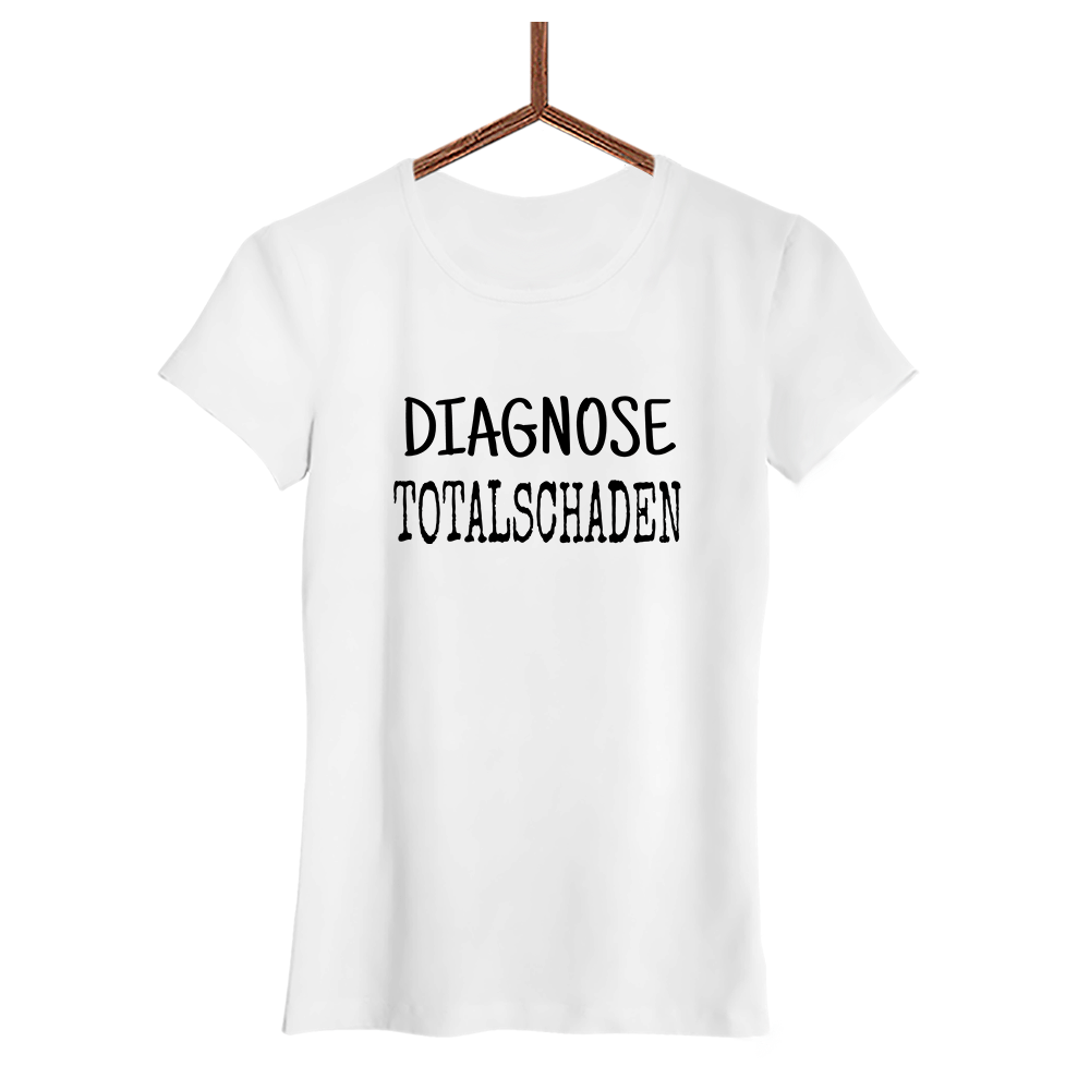 Damen T-Shirt Diagnose Totalschaden - Schwarzer - Kaffee