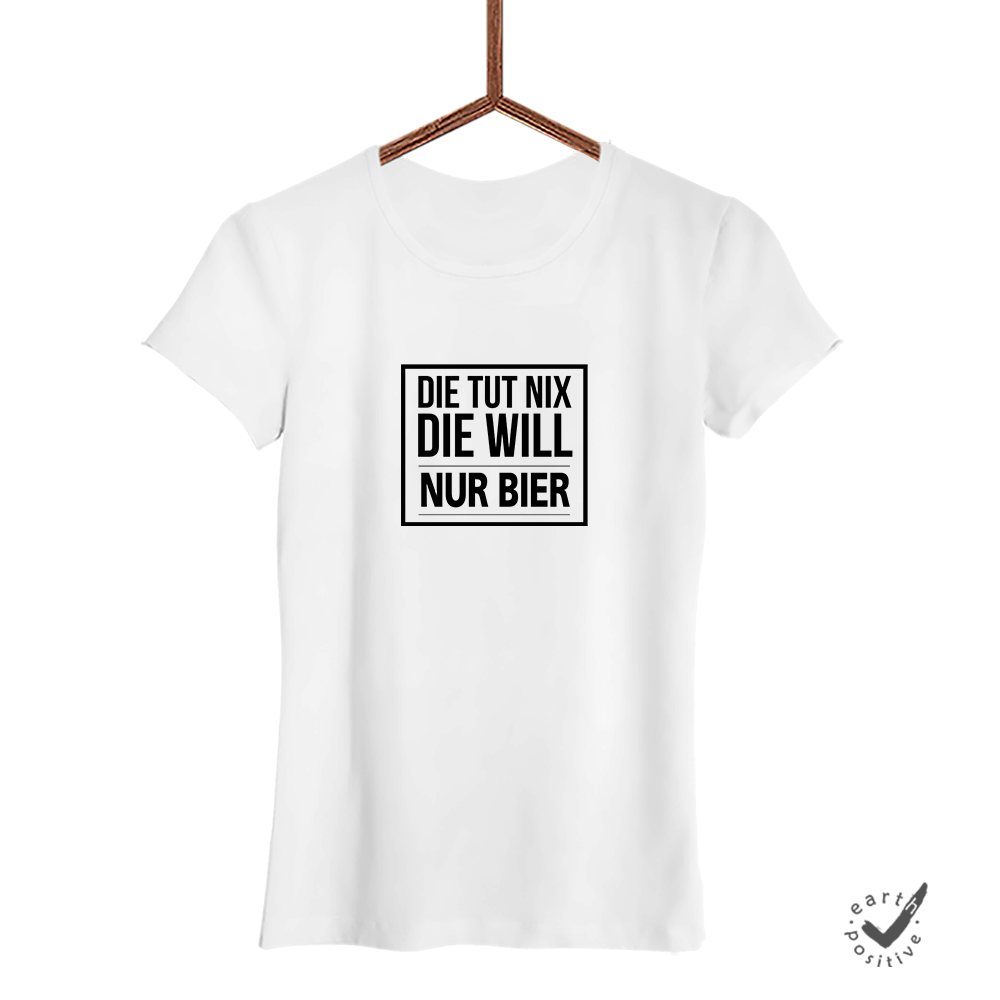 Damen T-Shirt Die tut nix die will nur Bier - Schwarzer - Kaffee