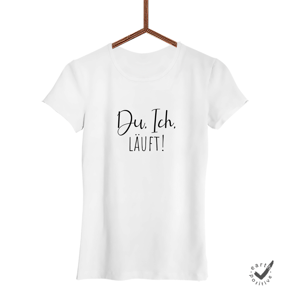Damen T-Shirt Du Ich läuft - Schwarzer - Kaffee