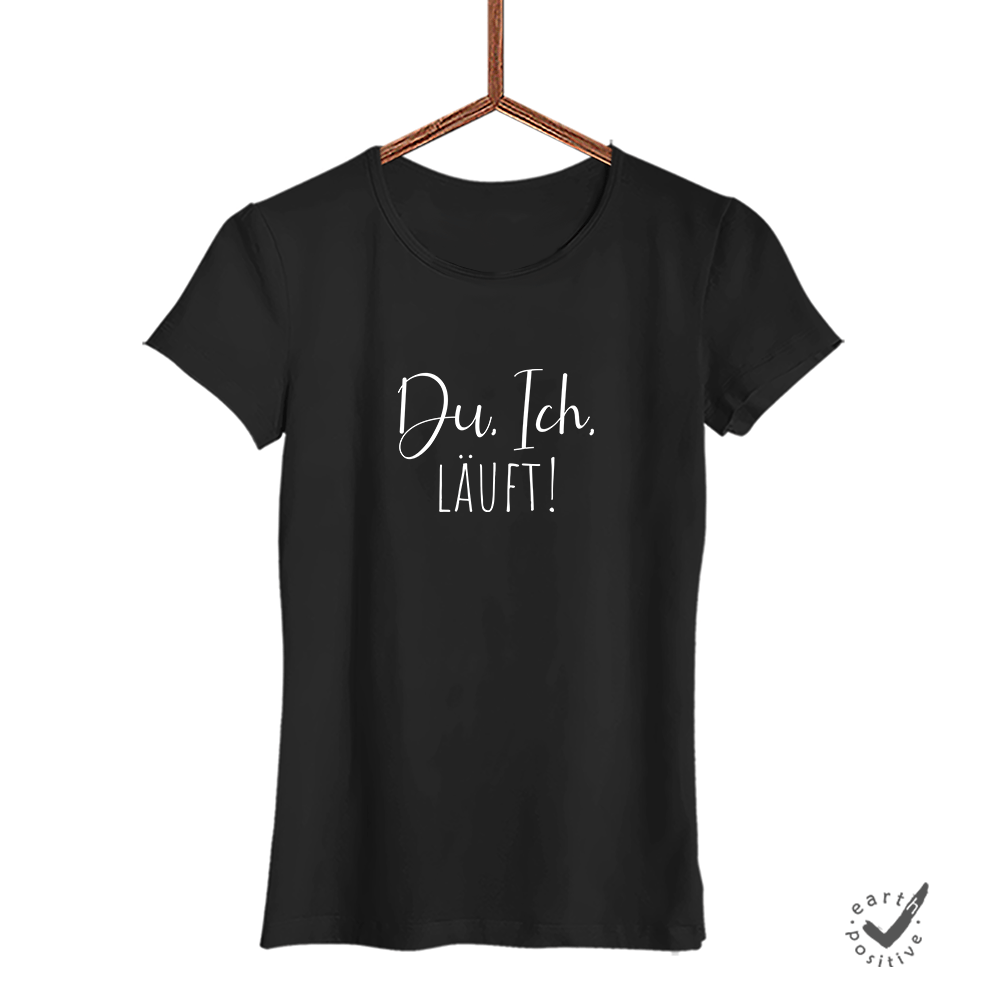 Damen T-Shirt Du Ich läuft - Schwarzer - Kaffee