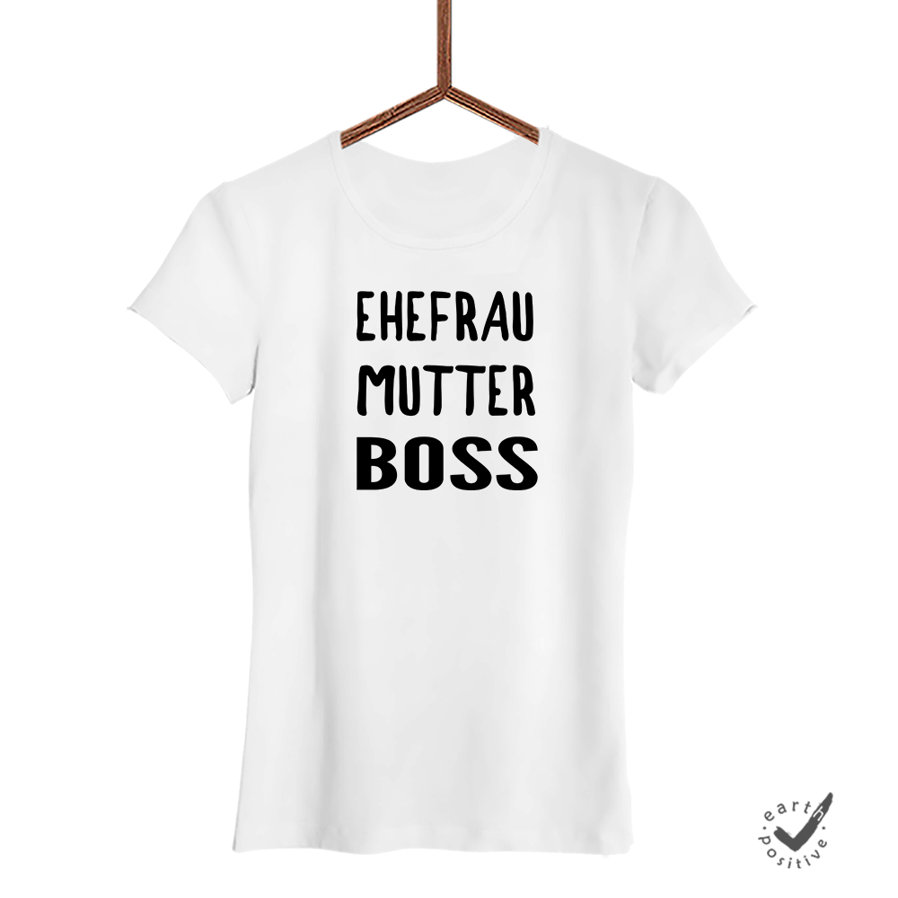 Damen T-Shirt Ehefrau Mutter Boss - Schwarzer - Kaffee