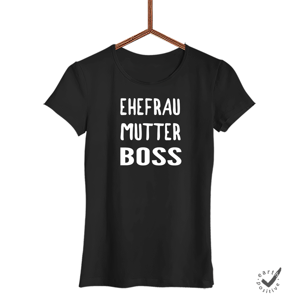 Damen T-Shirt Ehefrau Mutter Boss - Schwarzer - Kaffee