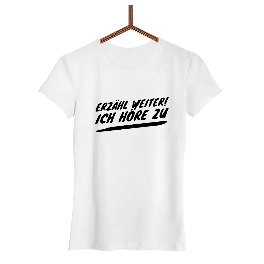 Damen T-Shirt Erzähl weiter - Schwarzer - Kaffee