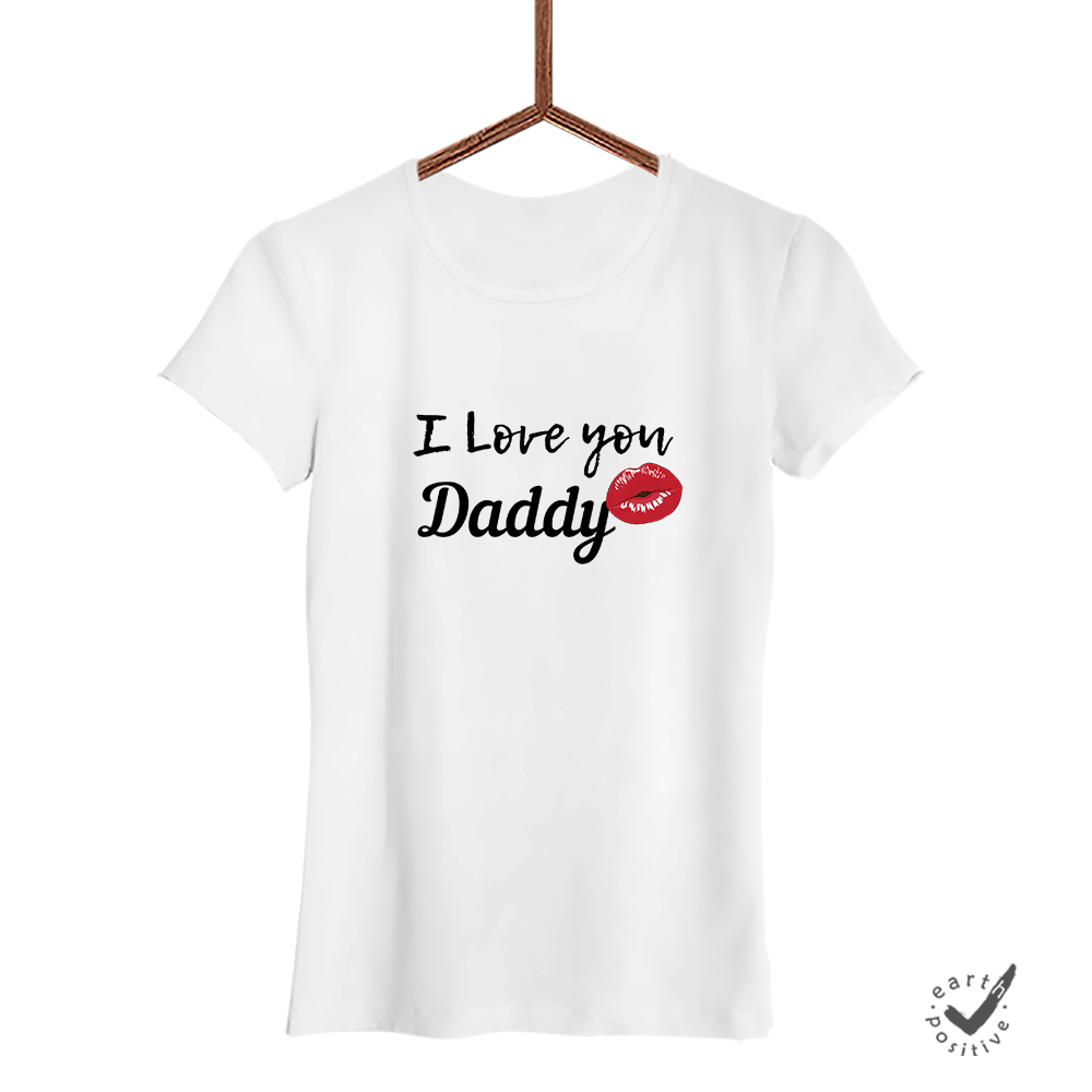 Damen T-Shirt I love you Daddy - Schwarzer - Kaffee