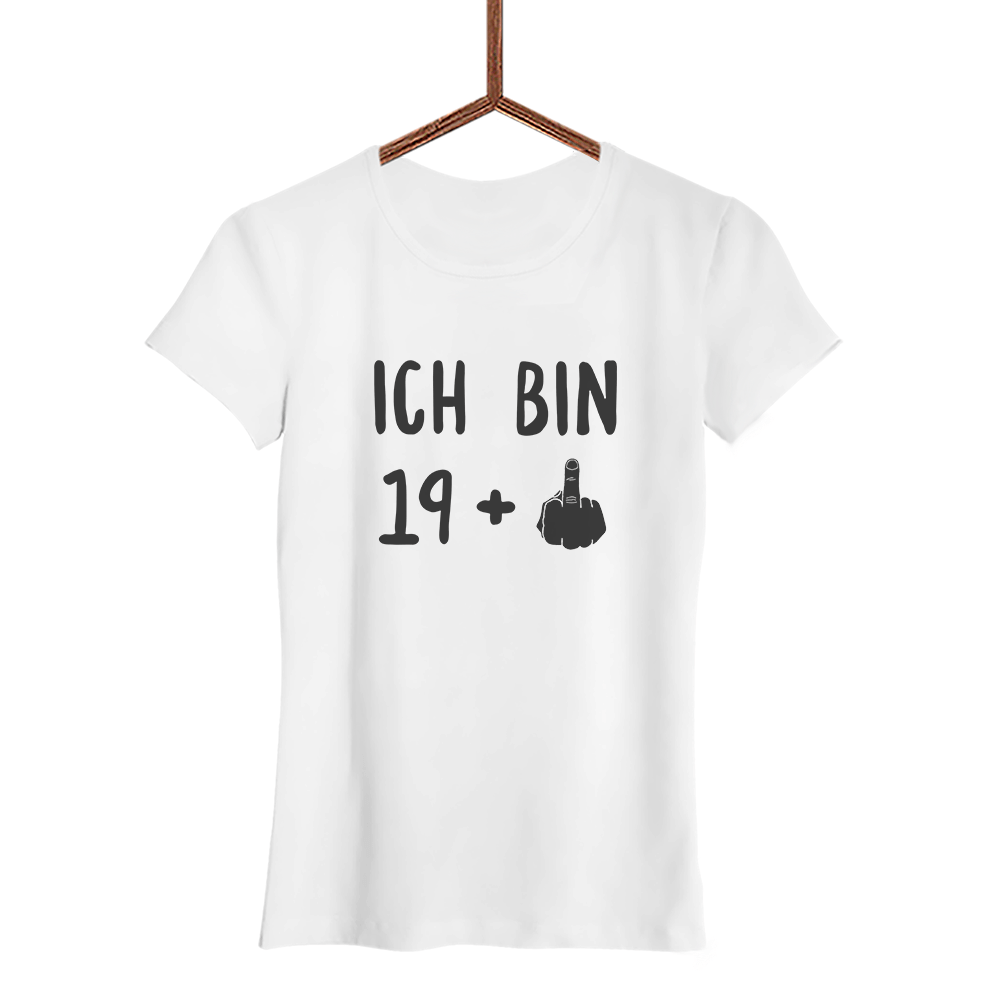 Damen T-Shirt Ich bin 19+ - Schwarzer - Kaffee