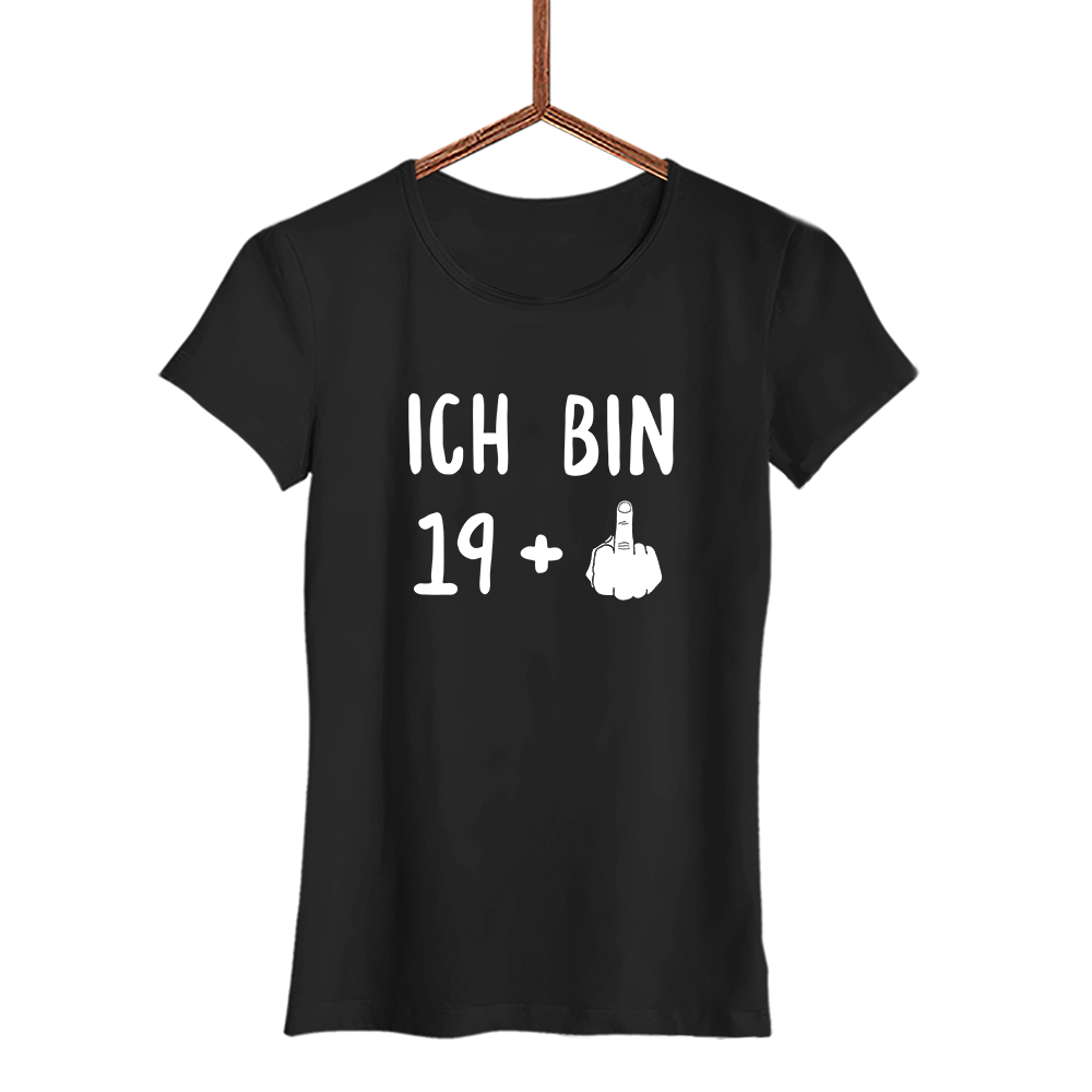 Damen T-Shirt Ich bin 19+ - Schwarzer - Kaffee