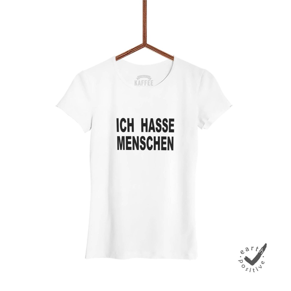 Damen T-Shirt Ich hasse Menschen - Schwarzer - Kaffee