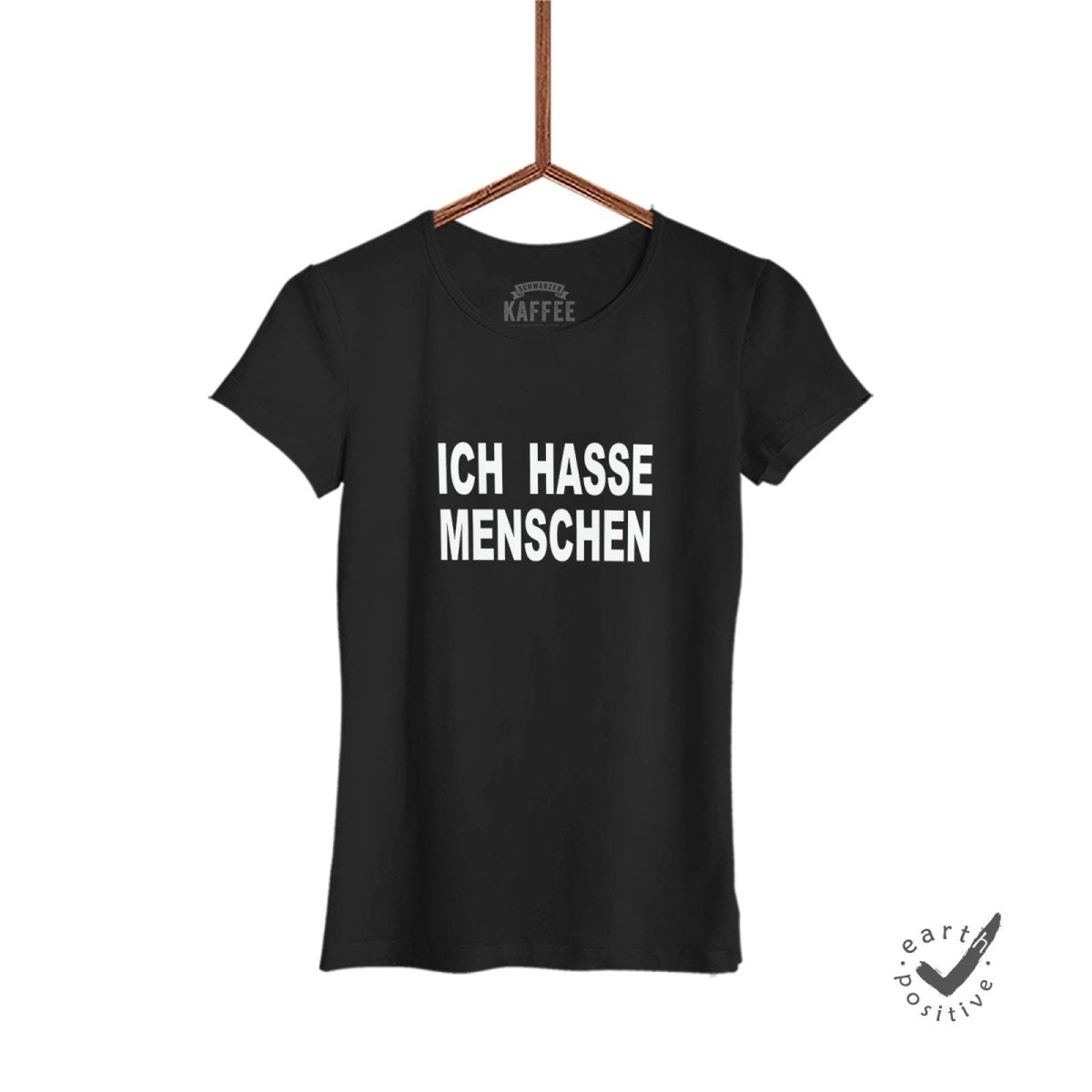 Damen T-Shirt Ich hasse Menschen - Schwarzer - Kaffee