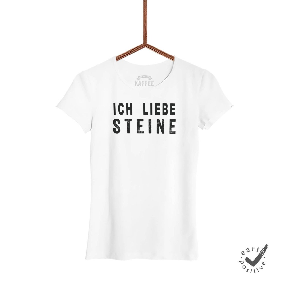 Damen T-Shirt Ich liebe Steine - Schwarzer - Kaffee