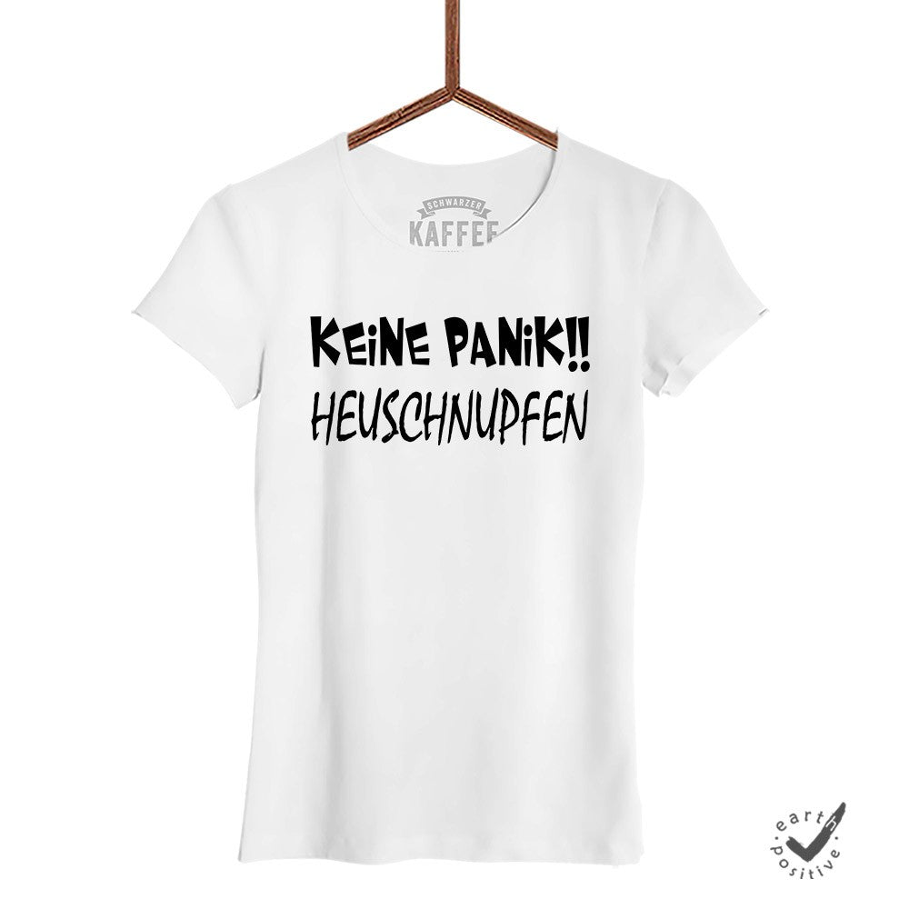 Damen T-Shirt Keine Panik Heuschnupfen - Schwarzer - Kaffee