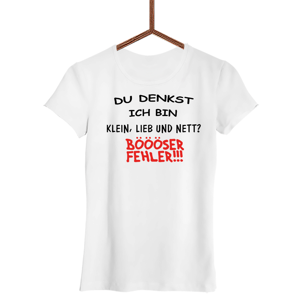 Damen T-Shirt Klein, lieb und nett - Schwarzer - Kaffee