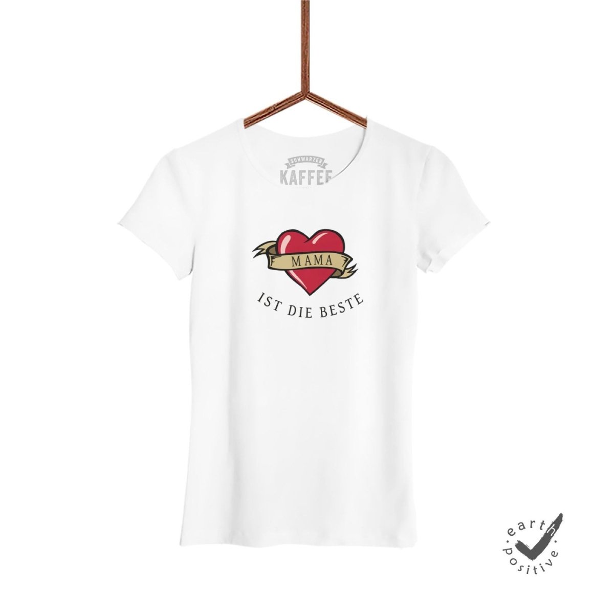 Damen T-Shirt Mama ist die Beste - Schwarzer - Kaffee