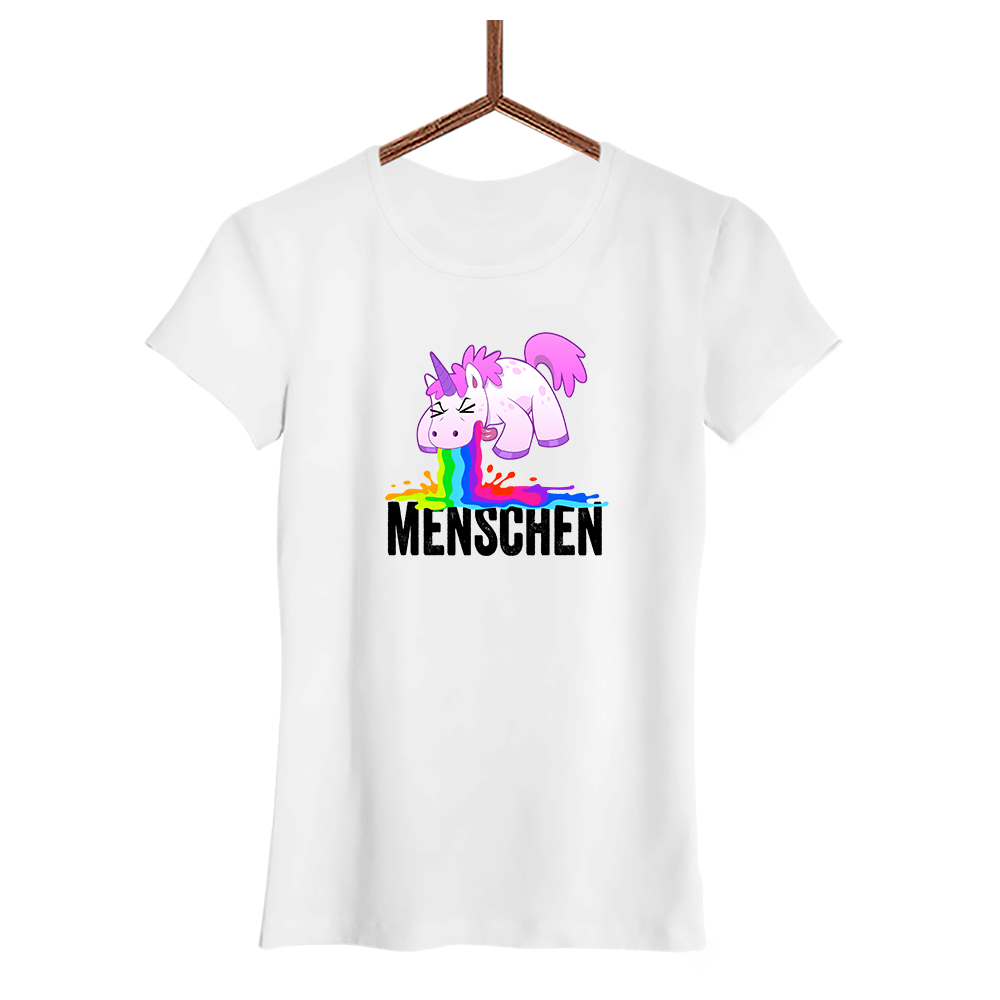 Damen T-Shirt Menschen Einhorn - Schwarzer - Kaffee