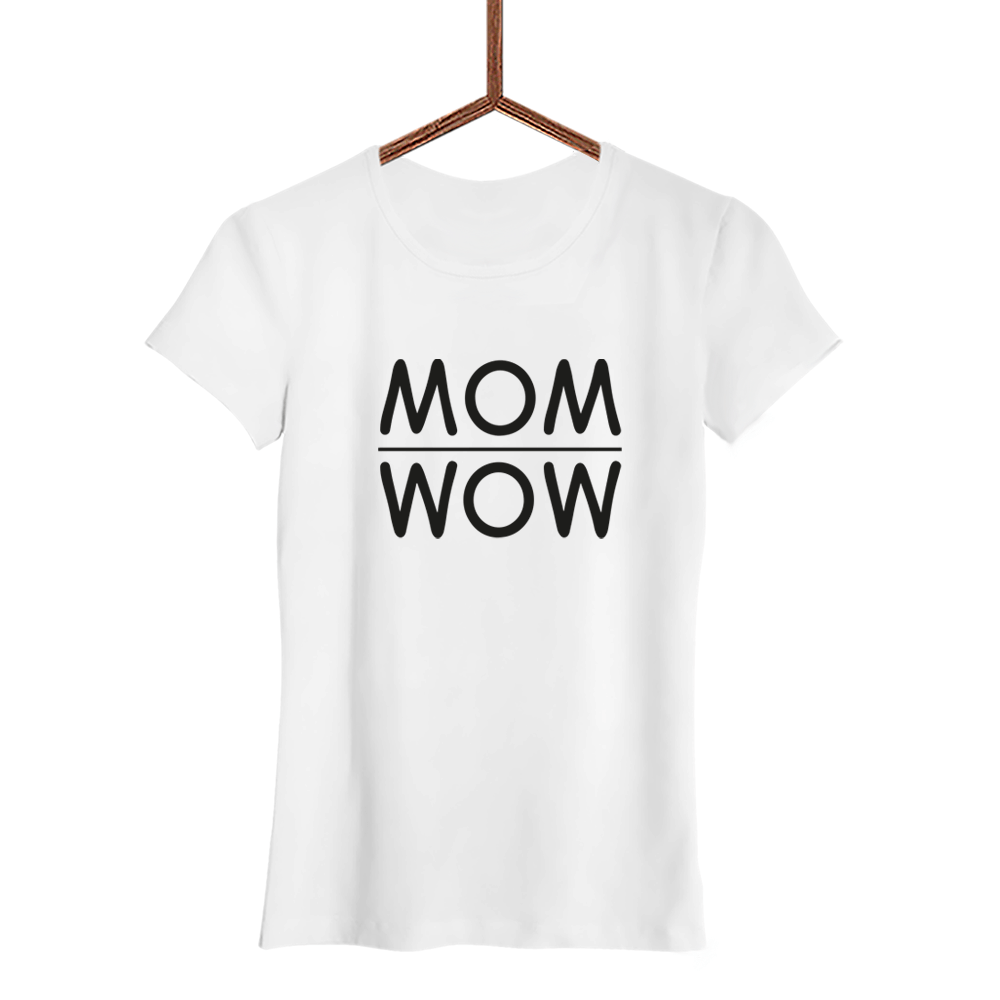 Damen T-Shirt MOM WOW - Schwarzer - Kaffee