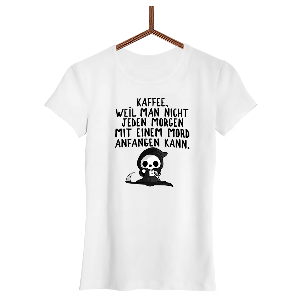 Damen T-Shirt Mord - Schwarzer - Kaffee