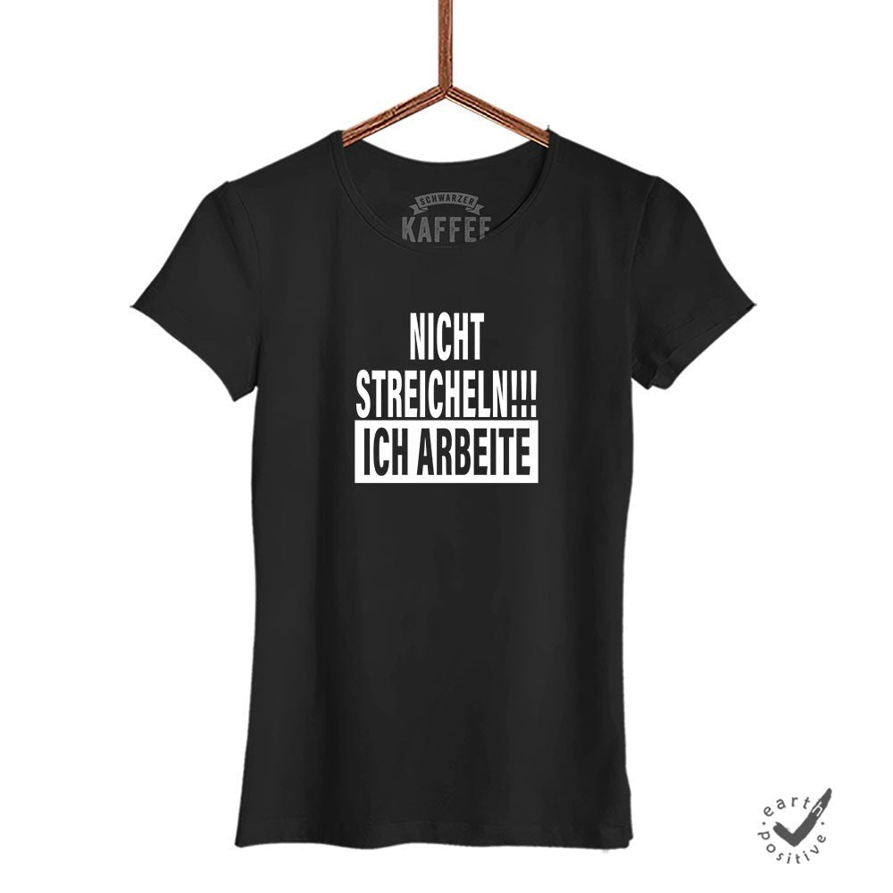 Damen T-Shirt Nicht Streicheln - Schwarzer - Kaffee