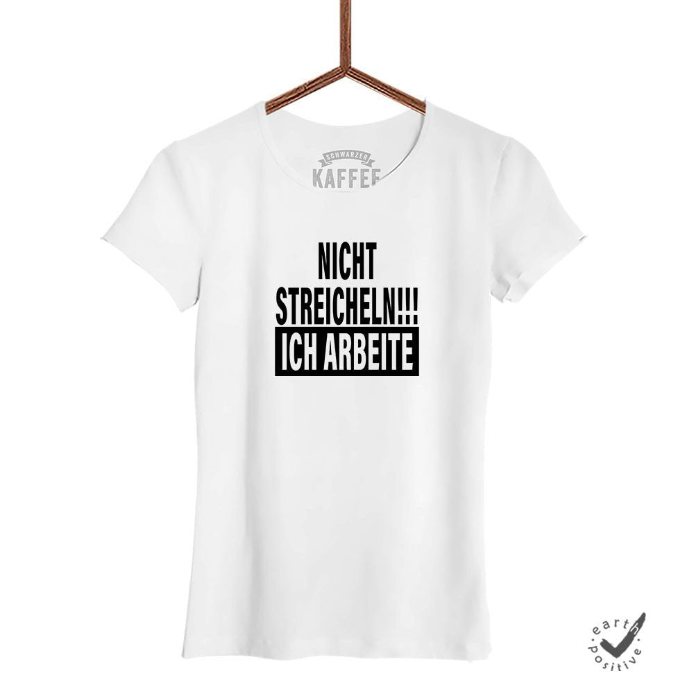Damen T-Shirt Nicht Streicheln - Schwarzer - Kaffee