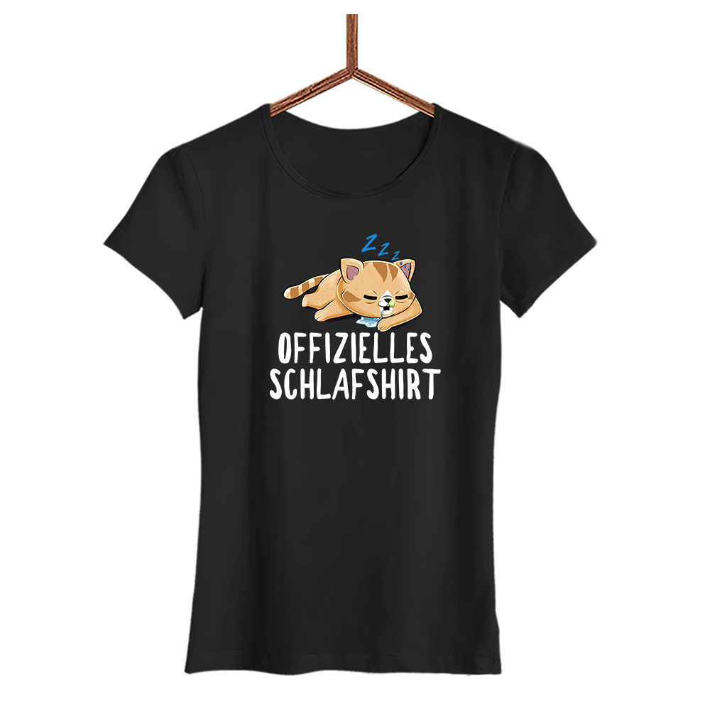 Damen T-Shirt Offizielles Schlafshirt - Schwarzer - Kaffee